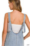 Zenana Denim Overall Dress with Front Pockets