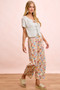 BiBi Washed Floral Printed Twill Barrel Pants