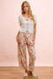 BiBi Washed Floral Printed Twill Barrel Pants