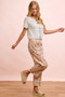 BiBi Washed Floral Printed Twill Barrel Pants