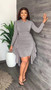 Women Ruffled Long Sleeved Dress