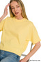 Zenana Lightweight Exposed Seam Short Sleeve Crop Sweater