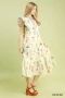 Umgee Mix Floral Tiered Ruffle Midi Dress