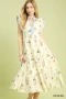 Umgee Mix Floral Tiered Ruffle Midi Dress