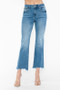 bytos Raw Hem Distressed Mid Rise Crop Jeans
