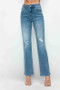 bytos Full Size Distressed High Rise Straight Jeans