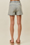 SO ME Rose Embroidery High Rise Scallop Hem Denim Shorts