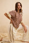 BiBi Leopard and Eyelet Lace Ruffled Top and Shorts Set