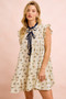 BiBi Floral Multi-tierd Dress With Ruffles And Front Tie