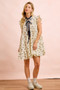 BiBi Floral Multi-tierd Dress With Ruffles And Front Tie