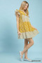 Umgee Mix Patchwork Flutter Sleeve Tiered Dress