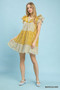 Umgee Mix Patchwork Flutter Sleeve Tiered Dress