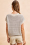 BiBi Pointelle Stripes Sleeveless Drop Shoulder Lightweight Sweater Top
