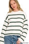 Zenana Wool Blend Striped Sweater