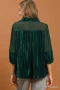 Umgee Velvet Lace Detail Mixed Fabric Blouse