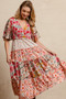 BiBi Floral Print Mix and Match Midi Dress