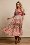 BiBi Floral Print Mix and Match Midi Dress