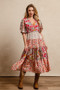 BiBi Floral Print Mix and Match Midi Dress