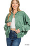 Zenana Acid Washed Fleece Jacket