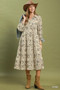 Umgee Linen Botanical Print Tiered Midi Dress