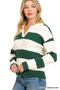 Zenana Striped Collared Sweater