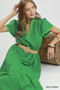Umgee Contrast Trim Midi Dress with Tiered Ruffle Hem