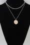 Double Hammered Pendant Chain Necklace