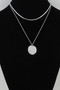 Double Hammered Pendant Chain Necklace