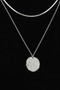 Double Hammered Pendant Chain Necklace
