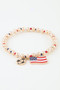 American Soccer Charm Beaded Bracelet