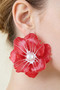 Blooming Marble Flower Stud Earrings
