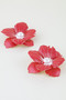 Blooming Marble Flower Stud Earrings
