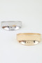 Hammered Leaf Clasp Cuff Bracelet