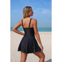 Crossover V Neck Hollow Out Stretch Swimsuit 