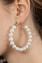 Upside Down Pearl Hoop Earring