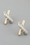 Two Toned Twisted X Earrings