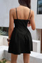 Sleeveless Lace Trim Corset Mini Dress 