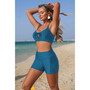 Two Piece Crisscross Tummy Control Side Tie Bikini 