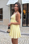 Metal Buckle Camisole A Line Mini Dress