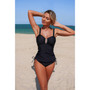 Two Pieces Solid Drawstring Padded Tankini Sets 