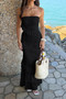 Solid Off Shoulder Bodycon Lace Maxi Dress 