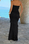 Solid Off Shoulder Bodycon Lace Maxi Dress 