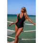 One Piece V Neck Hollowed Out Stretch Swimsuit