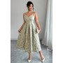 Plus Size Jacquard Elegant Spaghetti Strap Dress