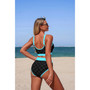 Push Up Triangle High Waisted Band Bikini 