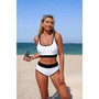 Push Up Triangle High Waisted Band Bikini 