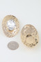Hammered Rhinestone Disc Earrings