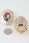 Hammered Rhinestone Disc Earrings