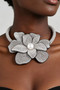 Bejeweled Blooming Flower Choker Necklace