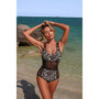 One Piece Tummy Control Mesh Cross Swimsuit 